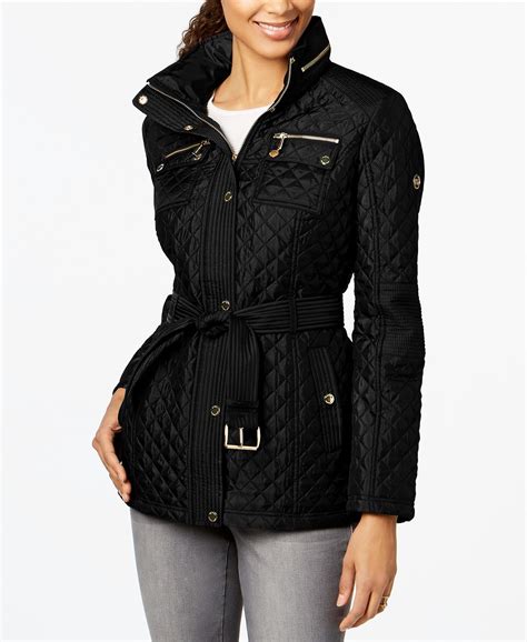 womens black michael kors jacket|michael kors padded jackets women.